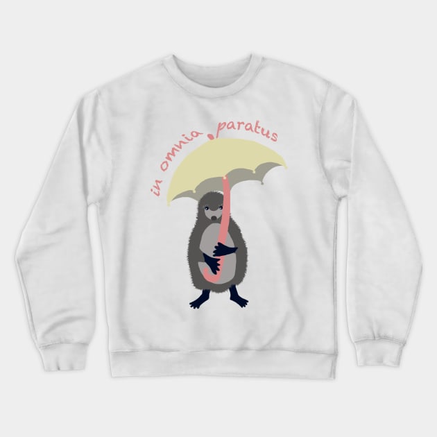 Cute hedgehog with an umbrella Crewneck Sweatshirt by Amalus-files